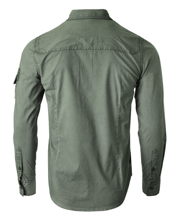 ZIMEGO Men's Stretch Flex Slim Color Washed Vintage Rugged Fashion Button Shirts Zimego Apparel