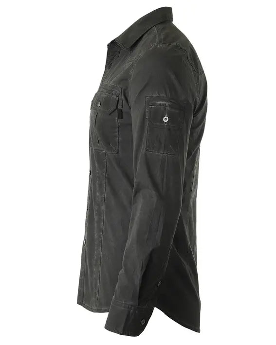 ZIMEGO Men's Stretch Flex Slim Color Washed Vintage Rugged Fashion Button Shirts Zimego Apparel