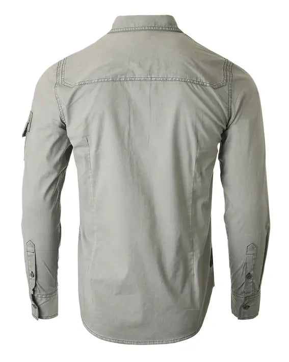 ZIMEGO Men's Stretch Flex Slim Color Washed Vintage Rugged Fashion Button Shirts Zimego Apparel