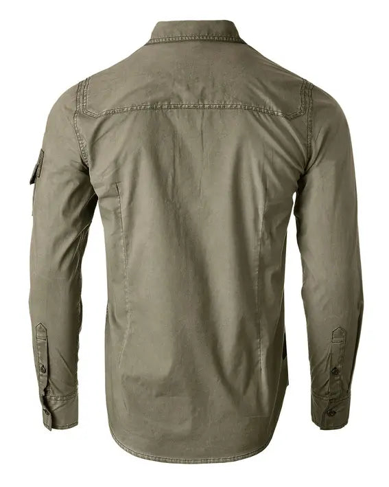 ZIMEGO Men's Stretch Flex Slim Color Washed Vintage Rugged Fashion Button Shirts Zimego Apparel