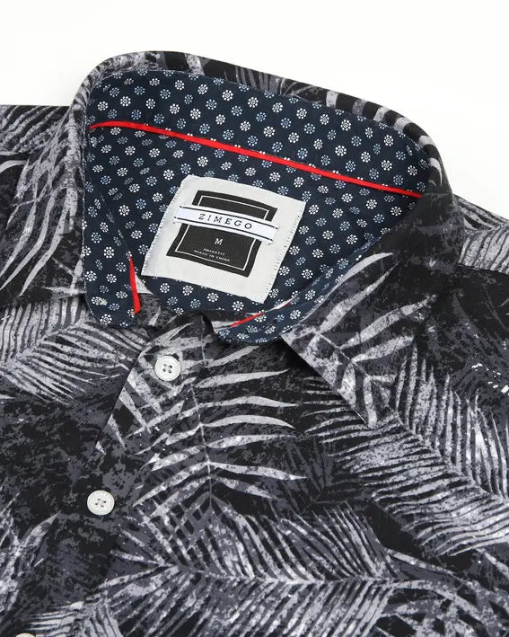 ZIMEGO Mens Holiday Hawaiian Long Sleeve Stretch Casual Aloha Button Down Shirt Zimego Apparel