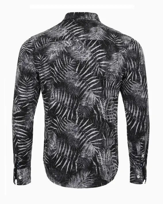 ZIMEGO Mens Holiday Hawaiian Long Sleeve Stretch Casual Aloha Button Down Shirt Zimego Apparel