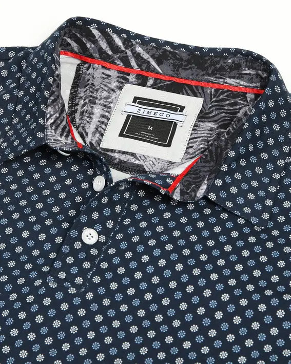 ZIMEGO Mens Long Sleeve Golf Polo Stretch Office Casual Holiday T-Shirt Zimego Apparel