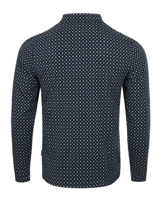 ZIMEGO Mens Long Sleeve Golf Polo Stretch Office Casual Holiday T-Shirt Zimego Apparel