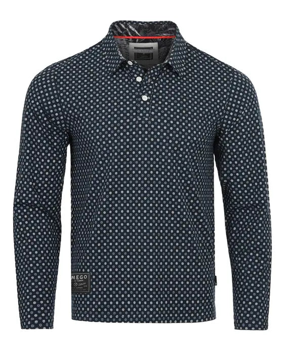 ZIMEGO Mens Long Sleeve Golf Polo Stretch Office Casual Holiday T-Shirt Zimego Apparel