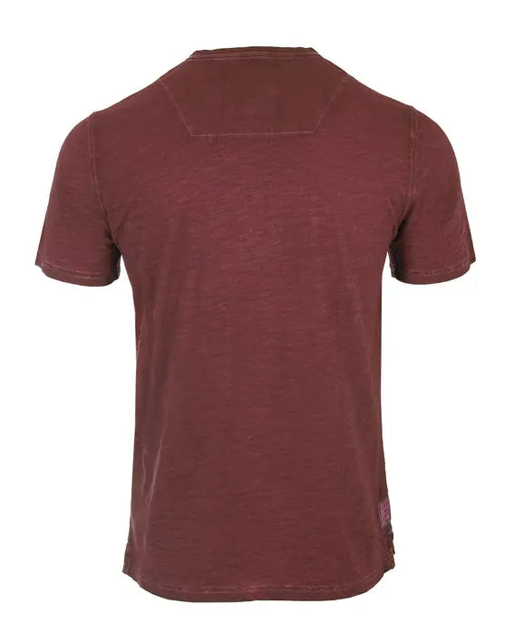 ZIMEGO Mens Short Sleeve Crew Neck Oil Wash Vintage Button Henley T-Shirt Zimego Apparel