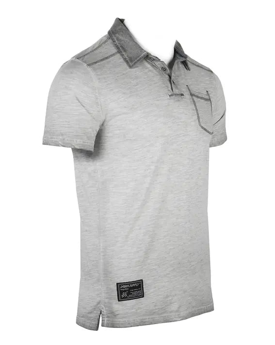 ZIMEGO Mens Short Sleeve Oil Wash Vintage Button Henley Pocket Polo T-Shirt Zimego Apparel