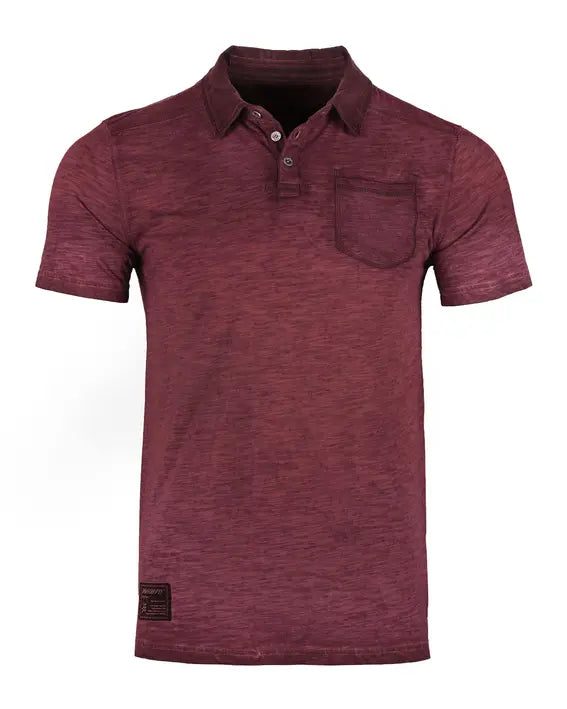 ZIMEGO Mens Short Sleeve Oil Wash Vintage Button Henley Pocket Polo T-Shirt Zimego Apparel