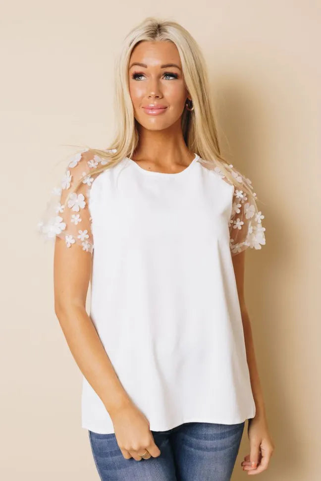 Zenni Applique Splicing Sleeve Top Stay Warm in Style
