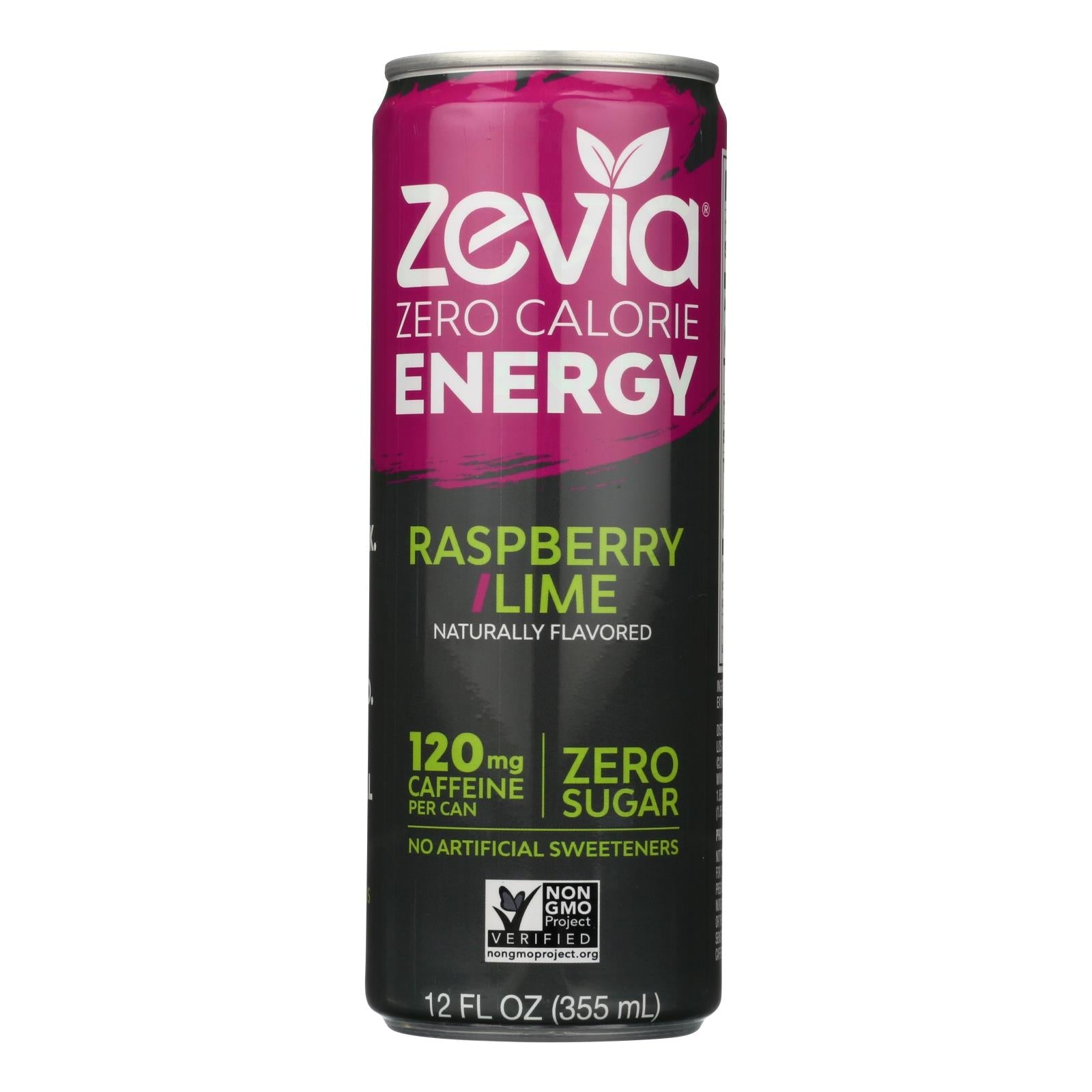 Zevia Zero Calorie Energy Drink - Raspberry/lime - Case Of 12 - 12 Fl Oz Zevia