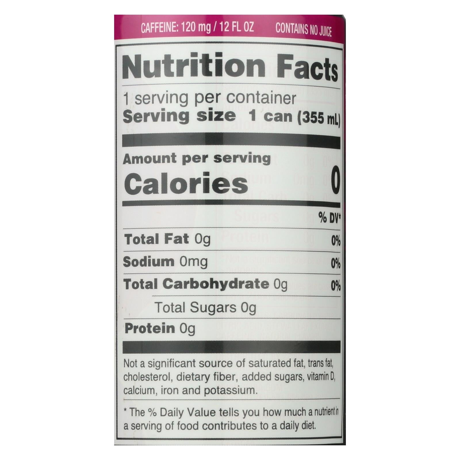 Zevia Zero Calorie Energy Drink - Raspberry/lime - Case Of 12 - 12 Fl Oz Zevia