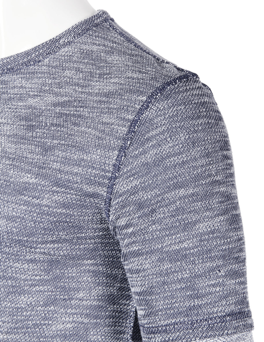 Zimego Men's Casual Knitted Contrast Layered Long Sleeve Round Bottom T-Shirts Zimego Apparel