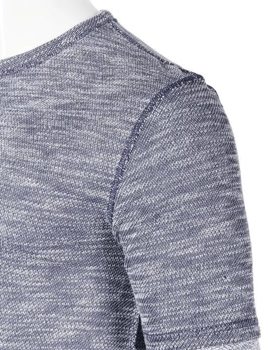 Zimego Men's Casual Knitted Contrast Layered Long Sleeve Round Bottom T-Shirts Zimego Apparel