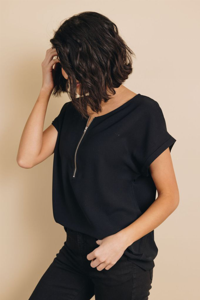 Zip To It Blouse Stay Warm in Style