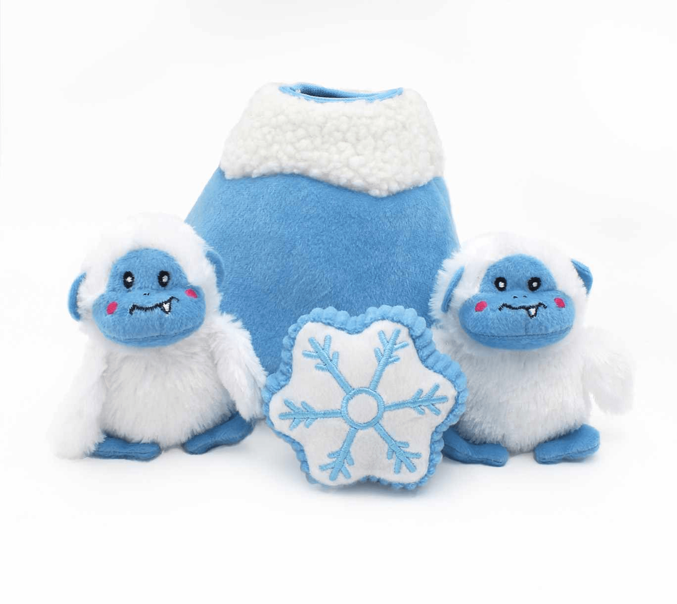 ZippyPaws Holiday Burrow™ Yeti Mountain Plush Dog Toy ZippyPaws