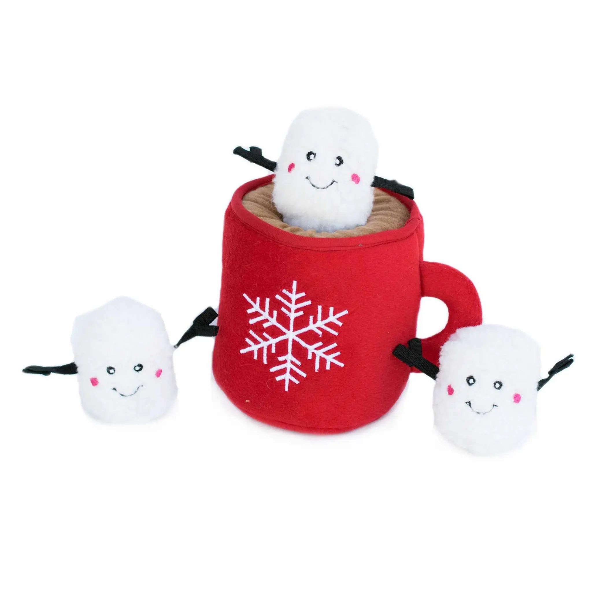 ZippyPaws Holiday Zippy Burrow Hot Cocoa Plush Dog Toy ZippyPaws