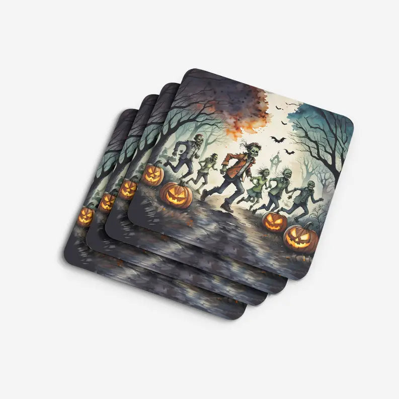 Zombies Spooky Halloween Pair of Pot Holders Caroline's Treasures