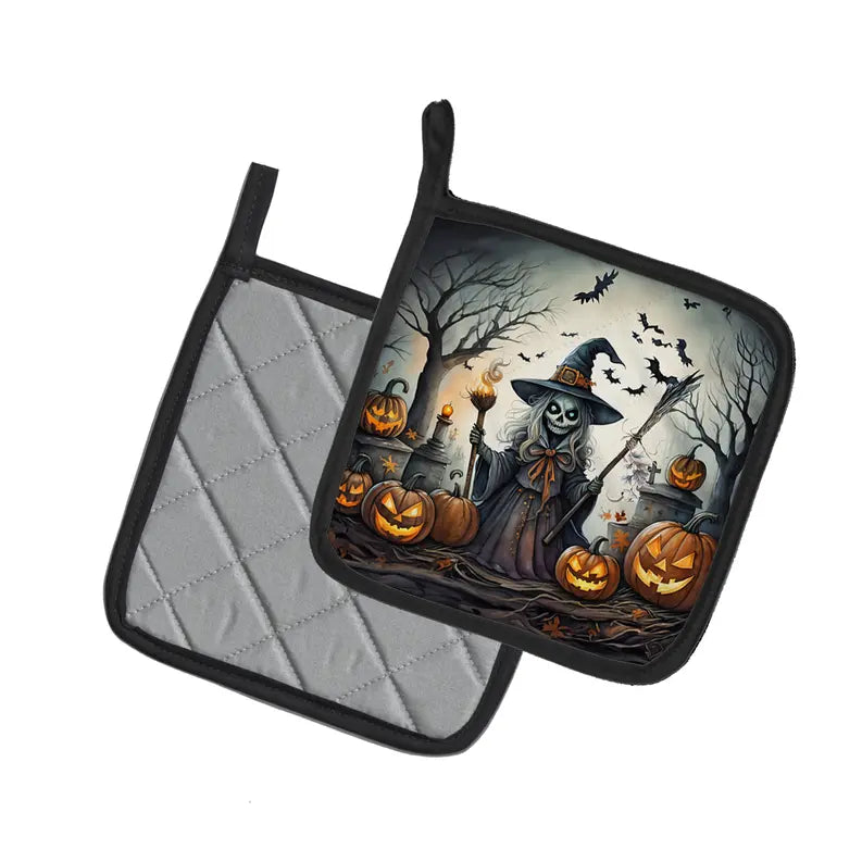 Zombies Spooky Halloween Pair of Pot Holders Caroline's Treasures