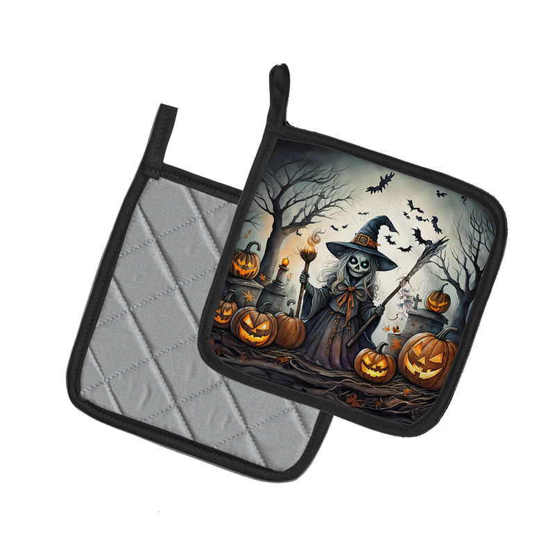 Zombies Spooky Halloween Pair of Pot Holders Caroline's Treasures