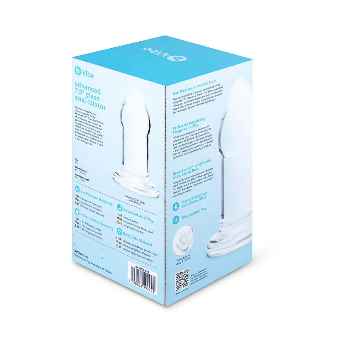 b Vibe Advanced 75 in Glass Anal Dilator B-Vibe
