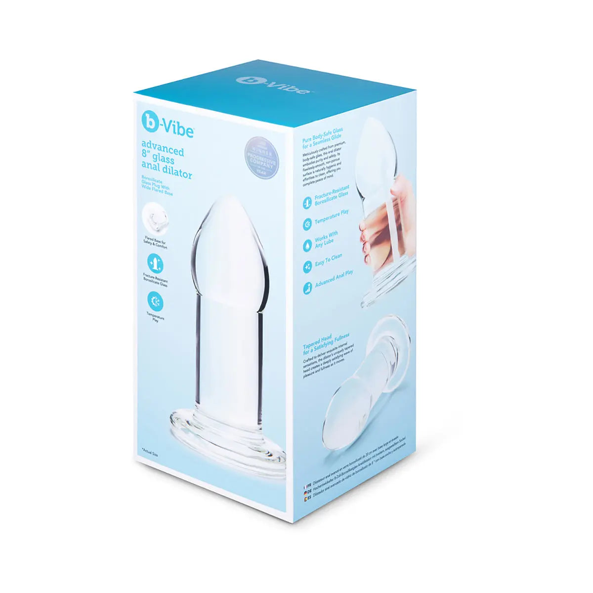 b Vibe Advanced 8 in Glass Anal Dilator B-Vibe