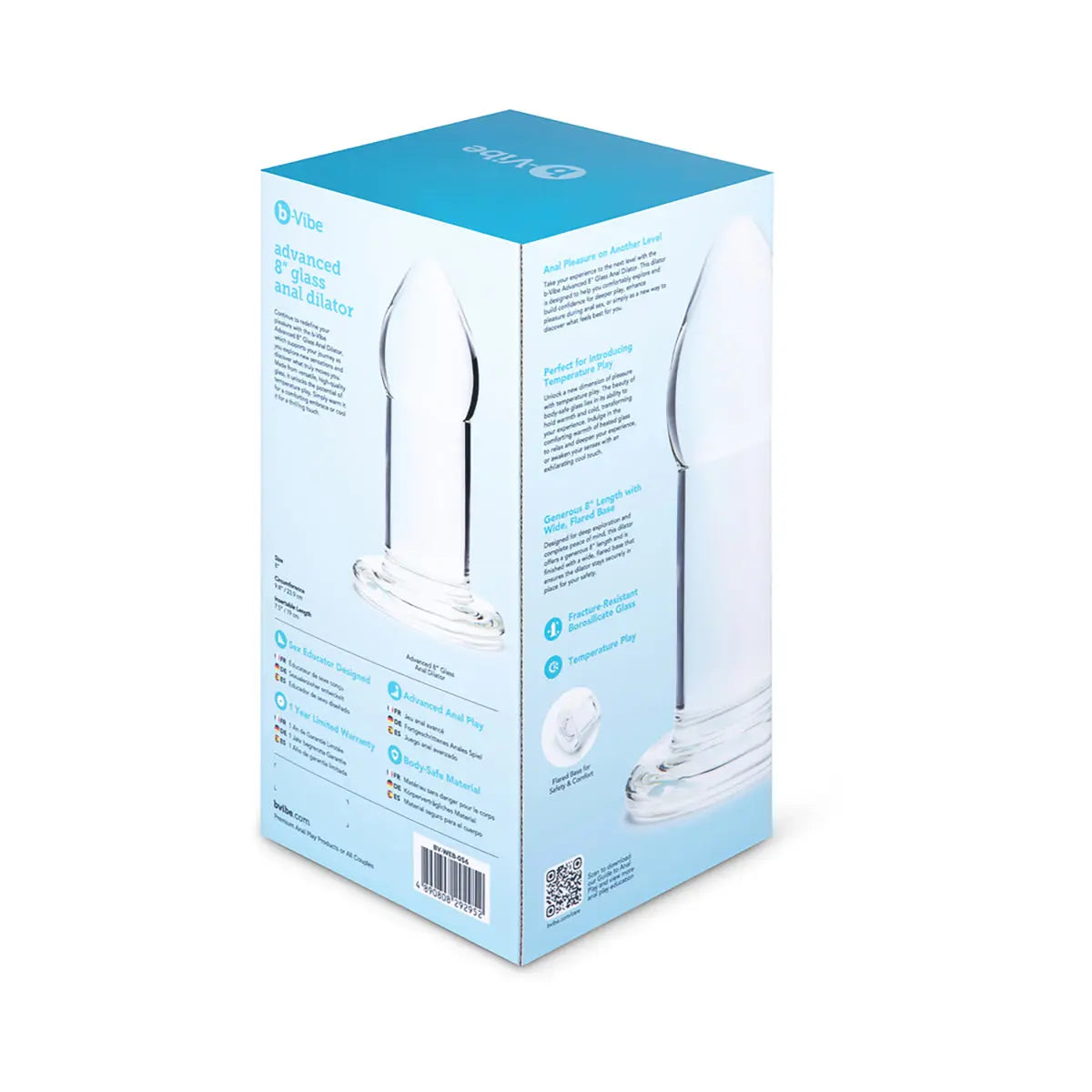 b Vibe Advanced 8 in Glass Anal Dilator B-Vibe