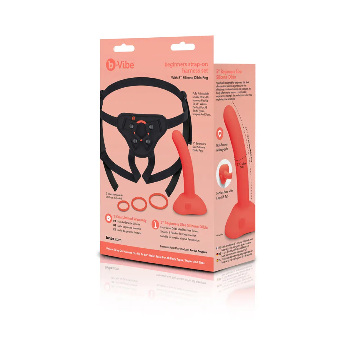 b-Vibe Beginners Strap-On Harness Set with 5 in. Silicone Dildo Peg B-Vibe