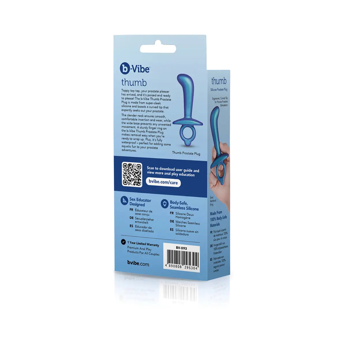 b-Vibe Butties Thumb Silicone Prostate Plug B-Vibe