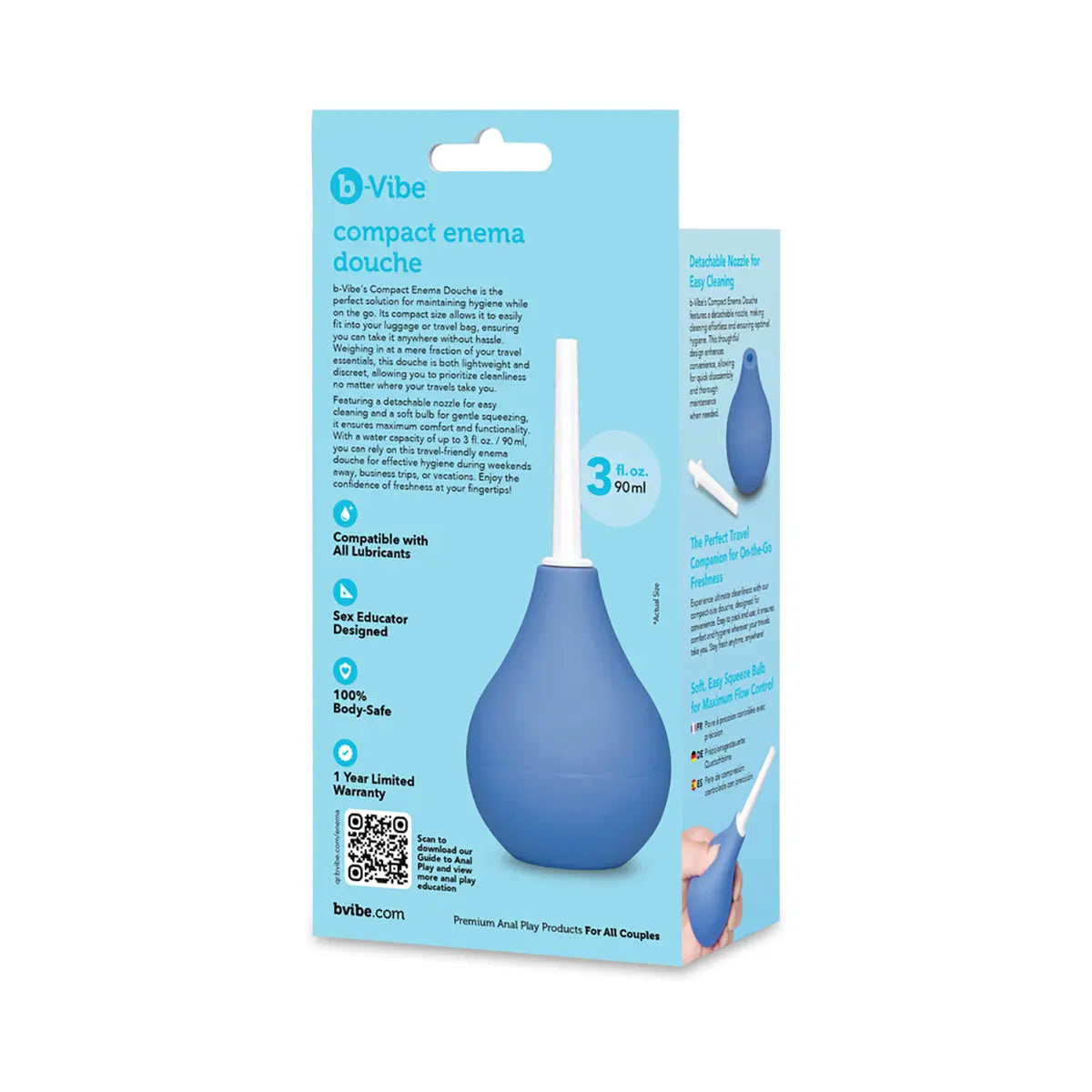 b-Vibe Compact Enema Douche Blue B-Vibe