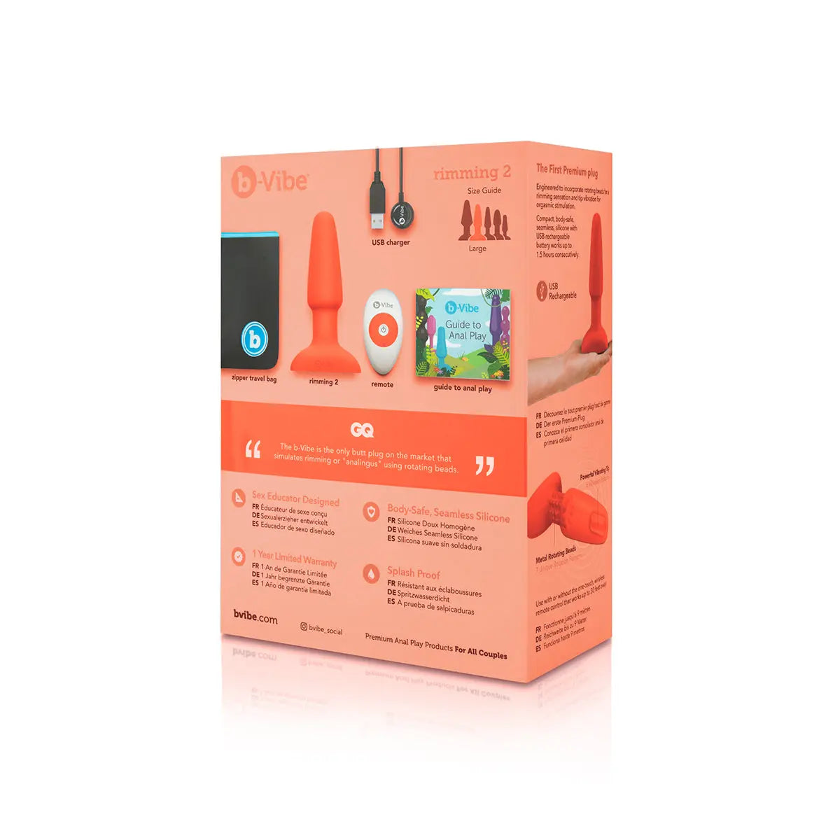 b-Vibe Rimming Plug 2 Orange B-Vibe