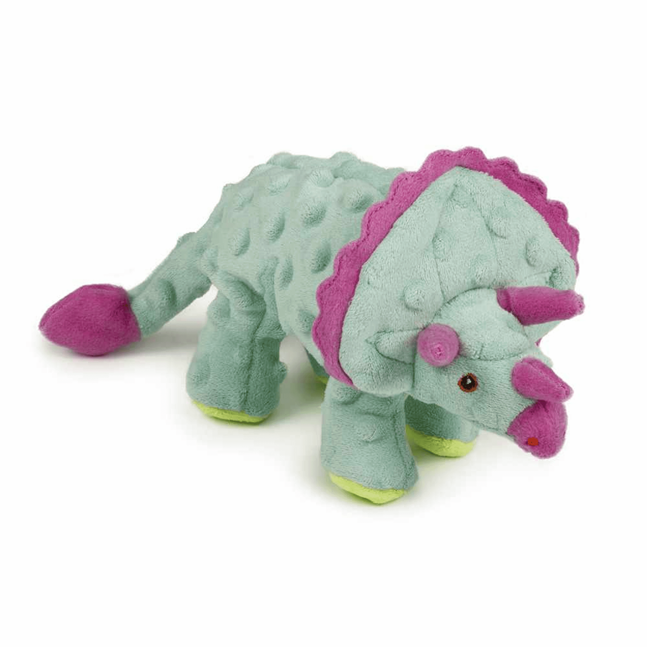 goDog Dino Triceratops w/Chew Guard Teal Plush Dog Toy GoDog