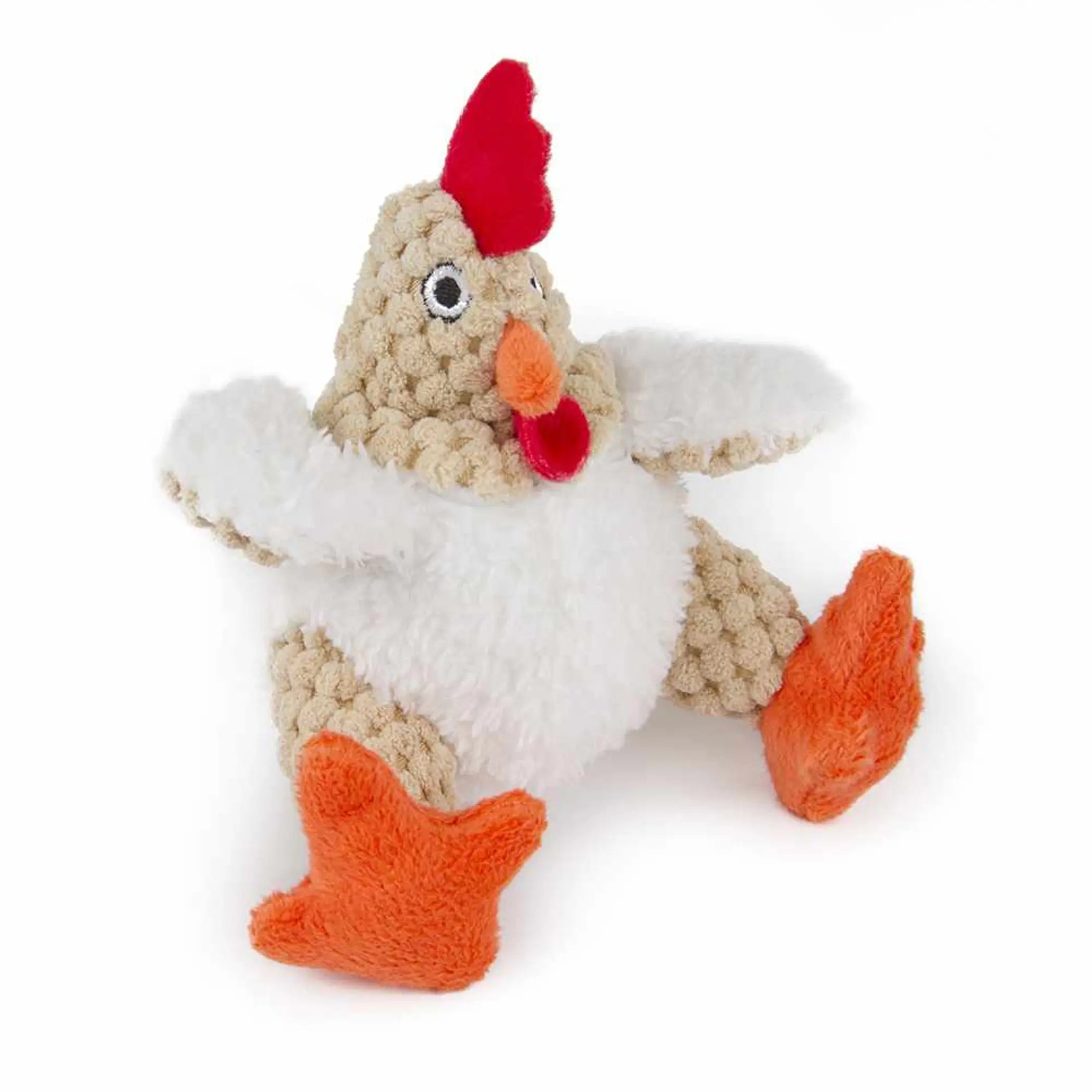 goDog Just For Me Fat White Rooster w/Chew Guard Plush Dog Toy GoDog