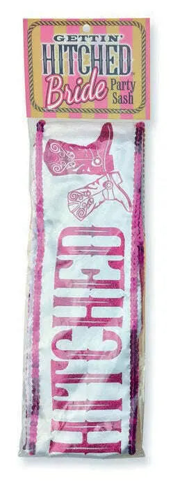 (wd) Gettin' Hitched Sparkle P Sash - GreatEagleInc