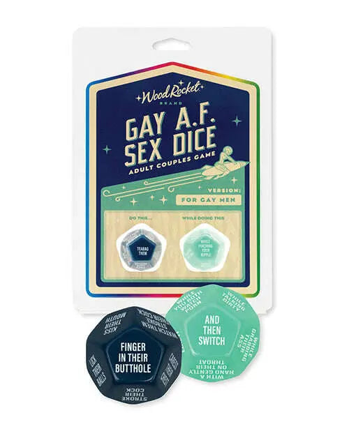 'wood Rocket Gay Af Gay Men Couples Sex Dice Game - Blue - GreatEagleInc