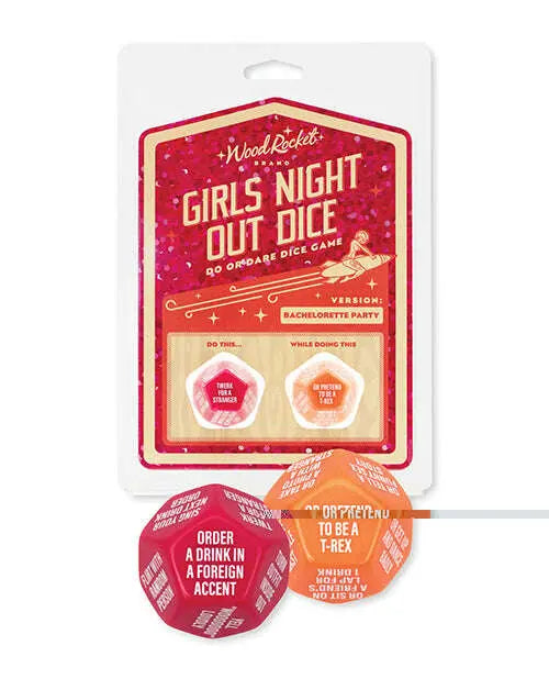'wood Rocket Girls Night Out Do Or Dare Dice Game - Red - GreatEagleInc