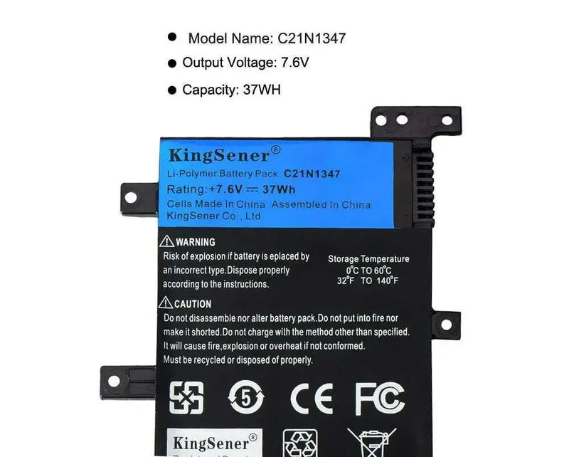7.5V-37WH-KingSener-C21N1347-New-Laptop-Battery-For-ASUS-X554L-X555-X555L-X555LA-X555LD-X555LN-X555MA-2ICP4-63-134-C21N1347-GreatEagleInc-317762484