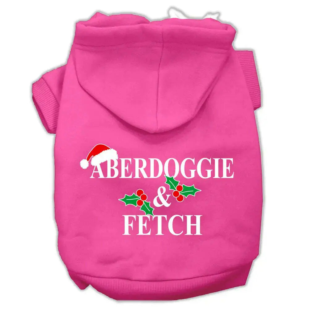 Aberdoggie-Christmas-Screen-Print-Pet-Hoodies-Bright-Pink-Size-Xl-GreatEagleInc-333961877
