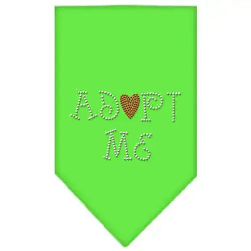 Adopt-Me-Rhinestone-Bandana-Lime-Green-Small-GreatEagleInc-319333192