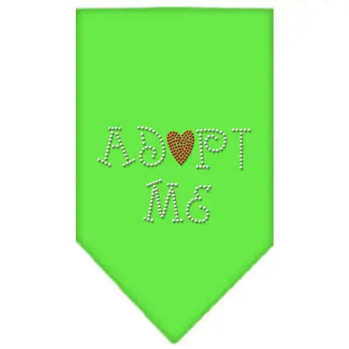 Adopt-Me-Rhinestone-Bandana-Lime-Green-Small-GreatEagleInc-319333192