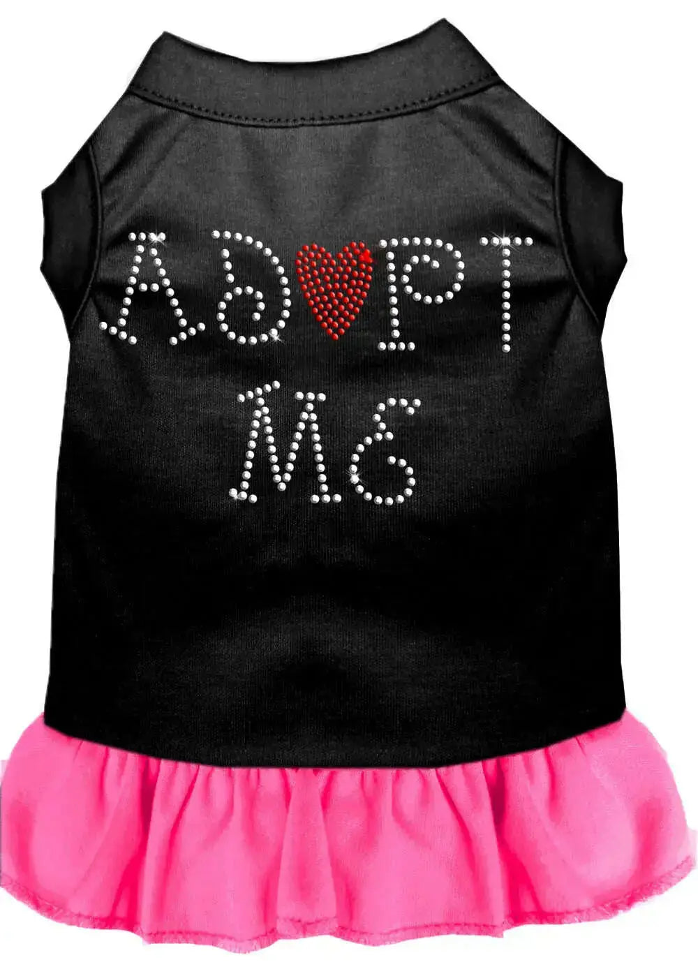 Adopt-Me-Rhinestone-Dress-Black-With-Bright-Pink-Xs-GreatEagleInc-318607996