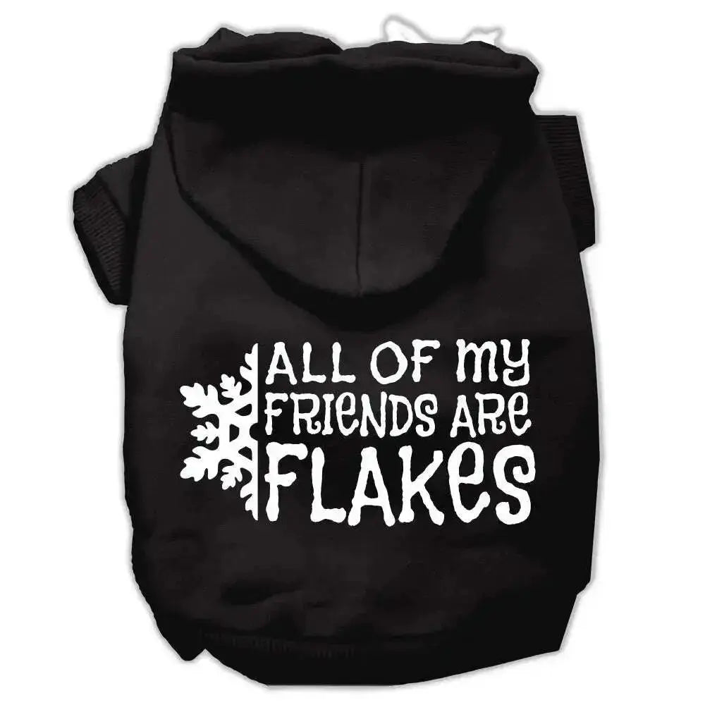 All-My-Friends-Are-Flakes-Screen-Print-Pet-Hoodies-Black-Size-M-GreatEagleInc-320183722