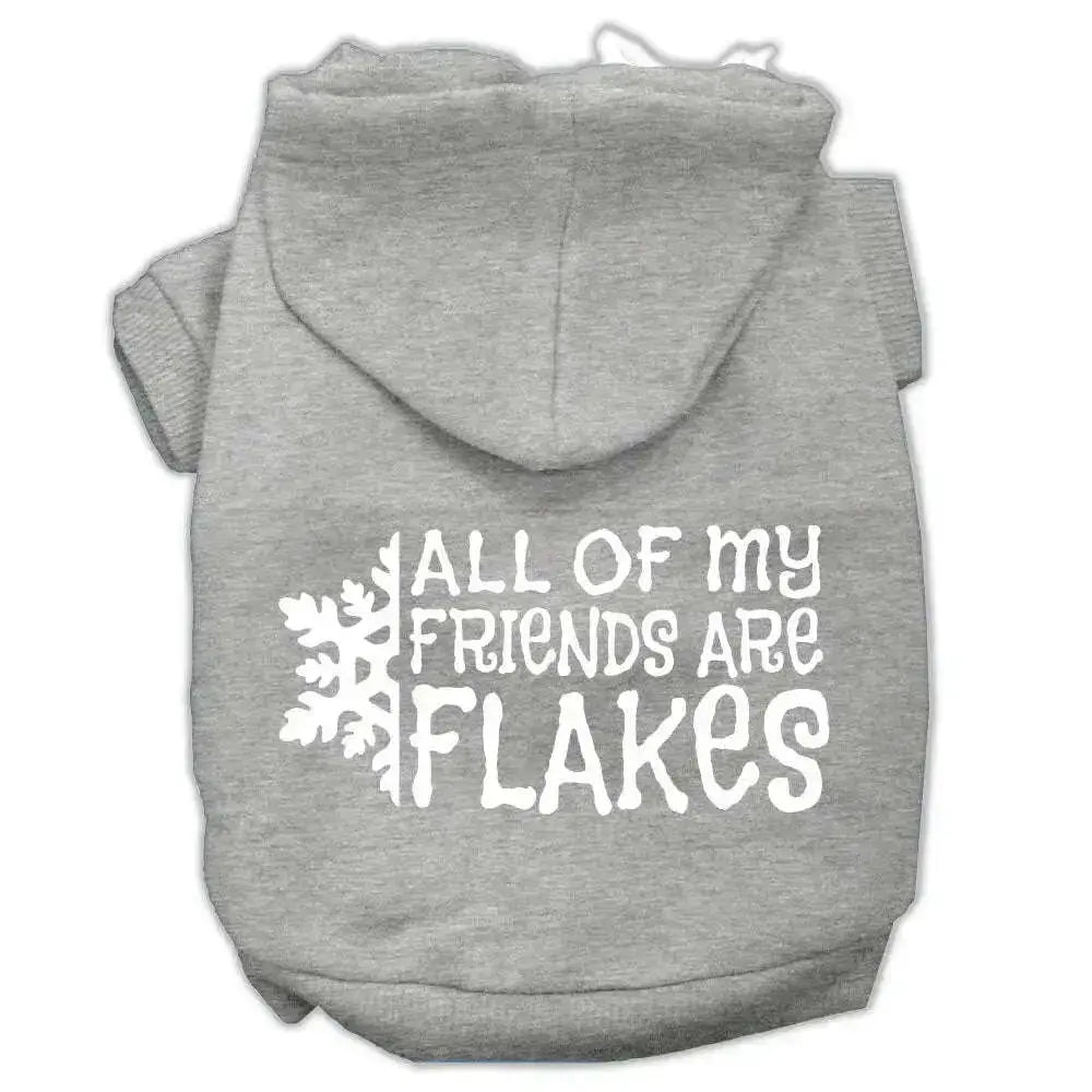 All-My-Friends-Are-Flakes-Screen-Print-Pet-Hoodies-Grey-Size-M-GreatEagleInc-320183445