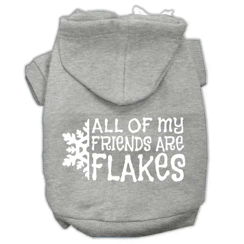 All-My-Friends-Are-Flakes-Screen-Print-Pet-Hoodies-Grey-Size-S-GreatEagleInc-320182879
