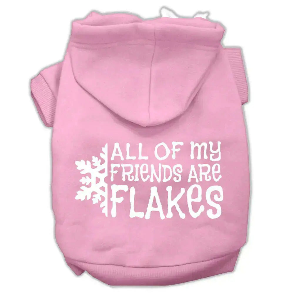 All-My-Friends-Are-Flakes-Screen-Print-Pet-Hoodies-Light-Pink-Size-M-GreatEagleInc-320183330