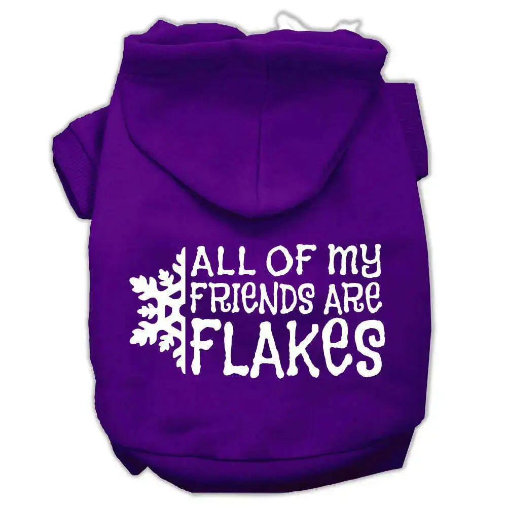 All-My-Friends-Are-Flakes-Screen-Print-Pet-Hoodies-Purple-Size-M-GreatEagleInc-320183294