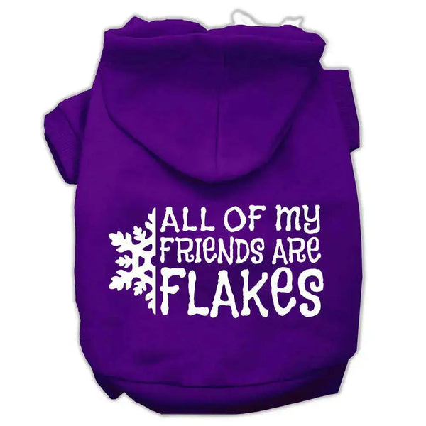 All-My-Friends-Are-Flakes-Screen-Print-Pet-Hoodies-Purple-Size-M-GreatEagleInc-320183294