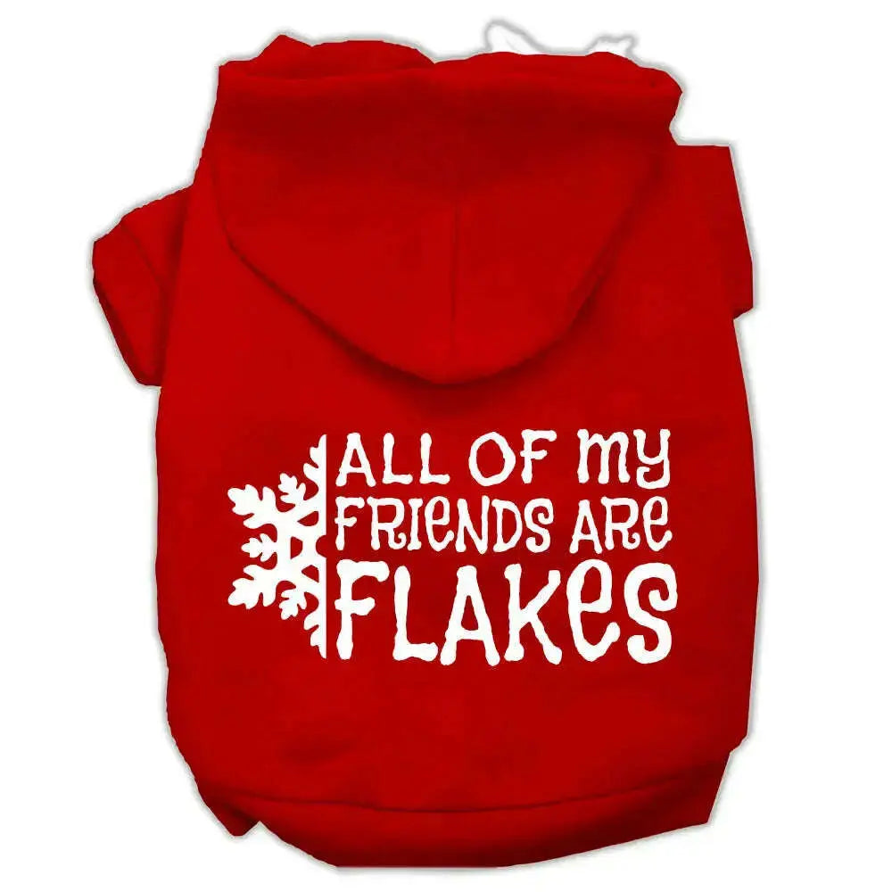 All-My-Friends-Are-Flakes-Screen-Print-Pet-Hoodies-Red-Size-L-GreatEagleInc-320183884