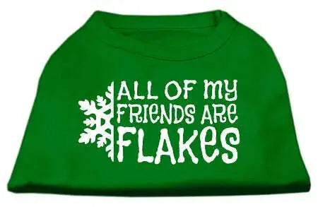 All-My-Friends-Are-Flakes-Screen-Print-Shirt-Emerald-Green-Xxl-GreatEagleInc-333827880
