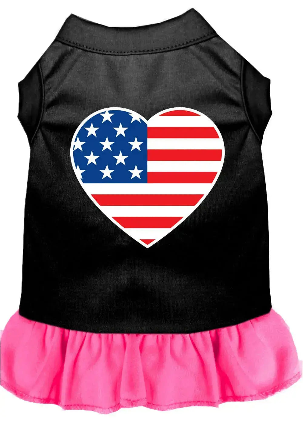 American-Flag-Heart-Screen-Print-Dress-Black-With-Bright-Pink-Lg-GreatEagleInc-318682292