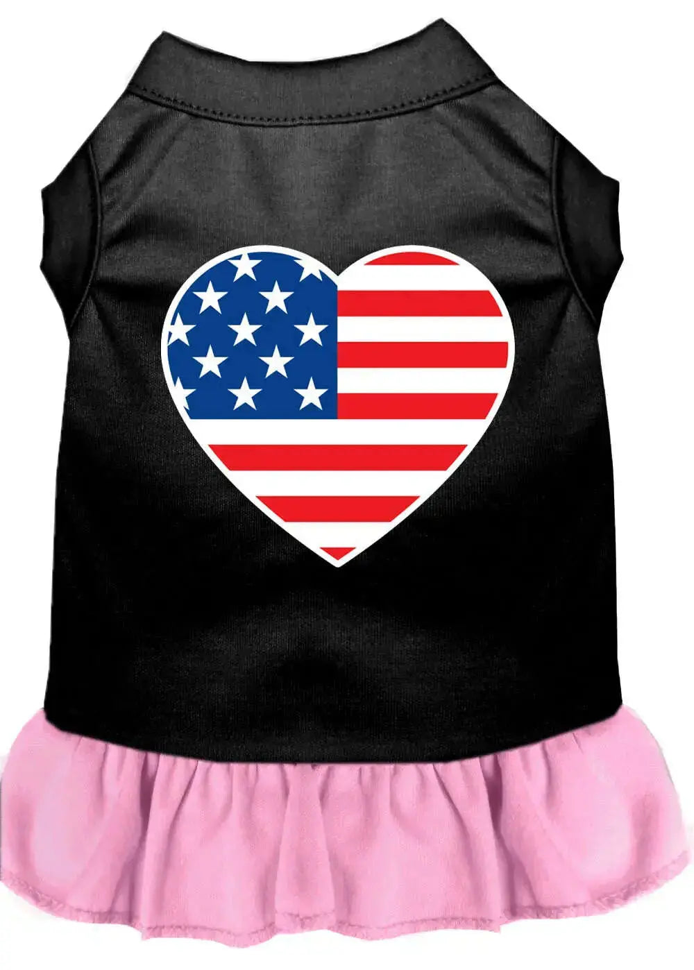 American-Flag-Heart-Screen-Print-Dress-Black-With-Light-Pink-Xxl-GreatEagleInc-318704927